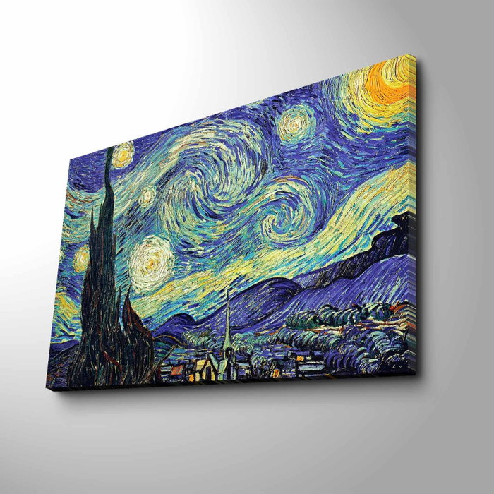 Wallity Lienzo Decorativo La noche estrellada de Vincent van Gogh 45 x 70 cm